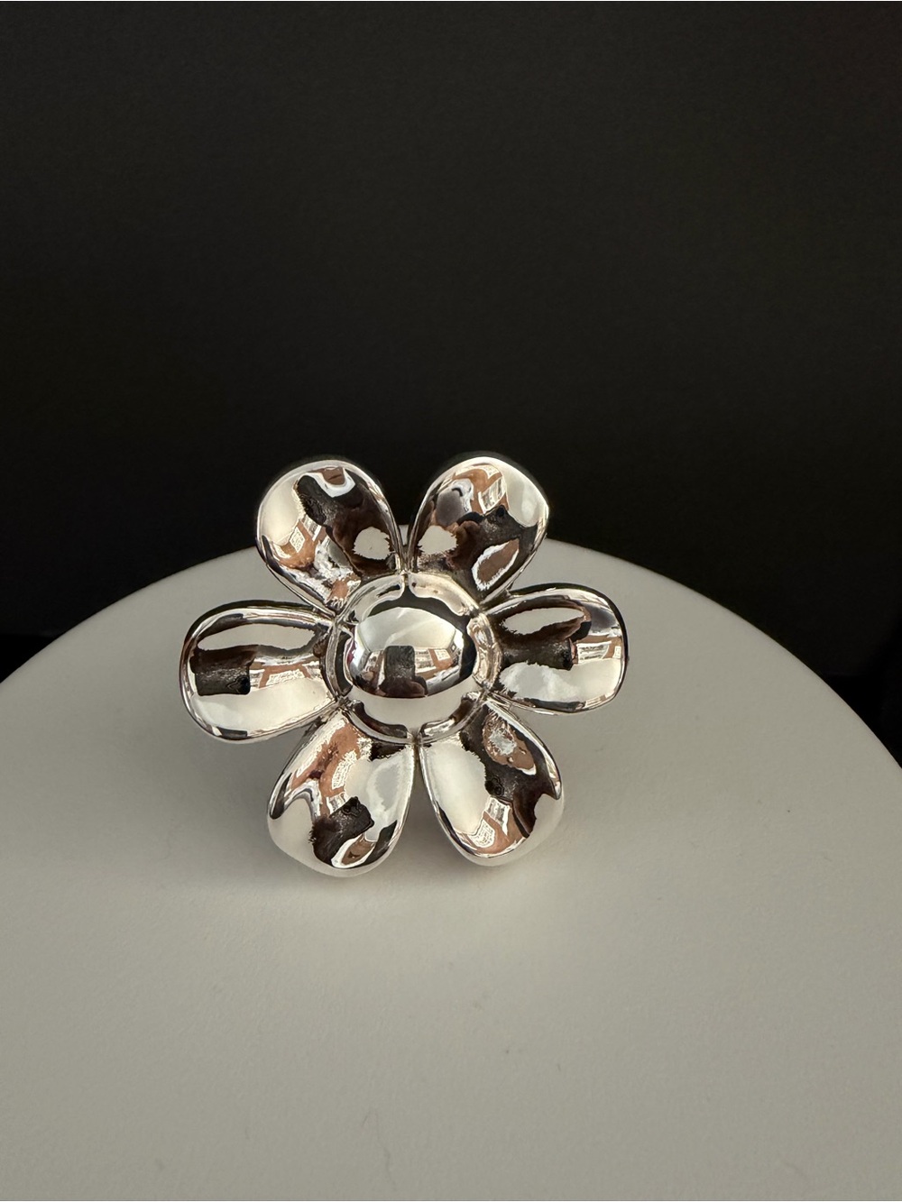 Sterling Silver 925 Flower Ring size 9
